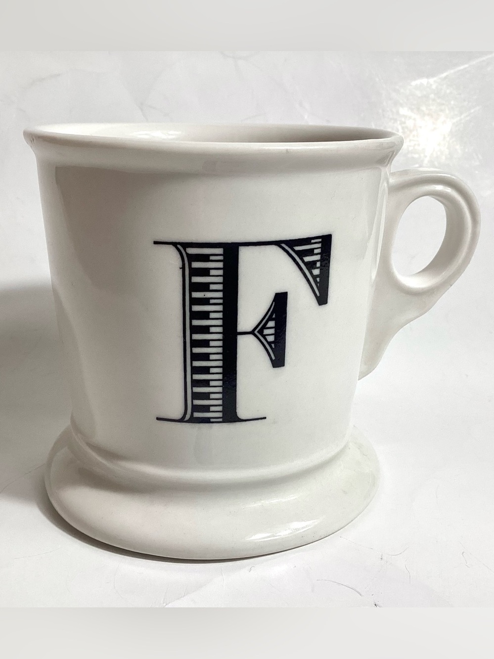 Anthropologie Monogram Letter F Shaving Style Mug
